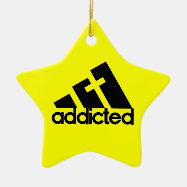 Addicted Ceramic Ornament (Front)