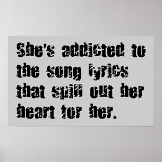 ADDICTED SONG LYRICS HEART SPILL SAD EMO COMMENTS POSTER