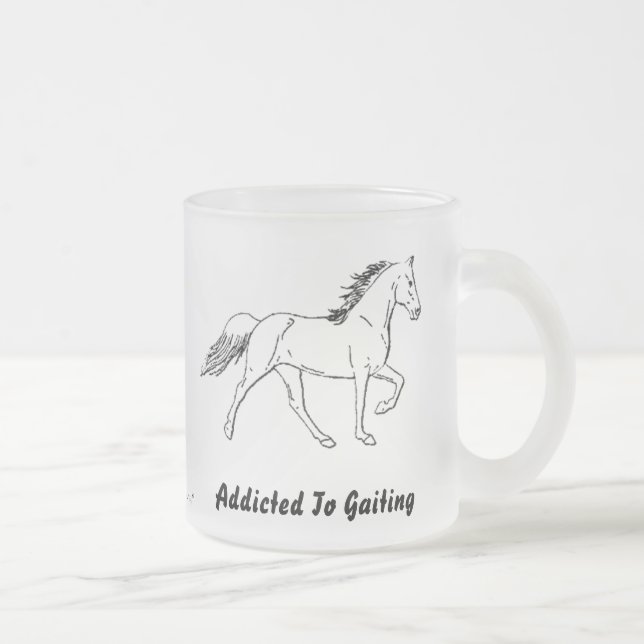 Addicted To Gaiting Frosted Glass Coffee Mug (Right)