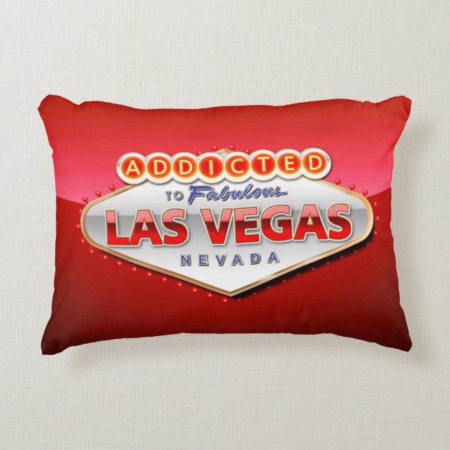 Addicted to Las Vegas, Nevada Funny Sign Decorative Pillow (Front)