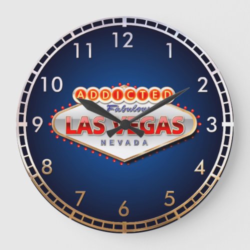 Addicted to Las Vegas Nevada Funny Sign Large Clock