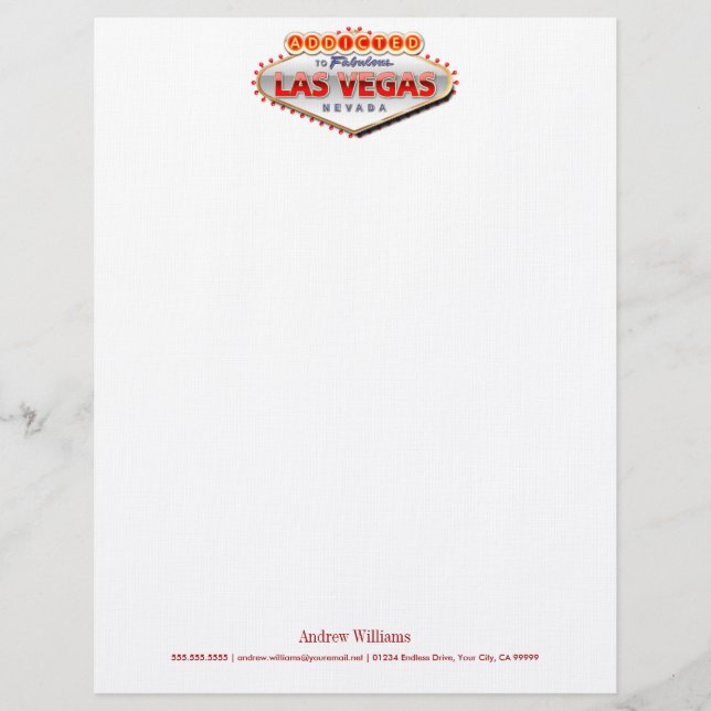 Addicted to Las Vegas, Nevada Funny Sign Letterhead (Front)