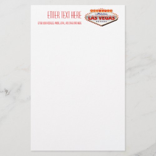 Addicted to Las Vegas Nevada Funny Sign Stationery