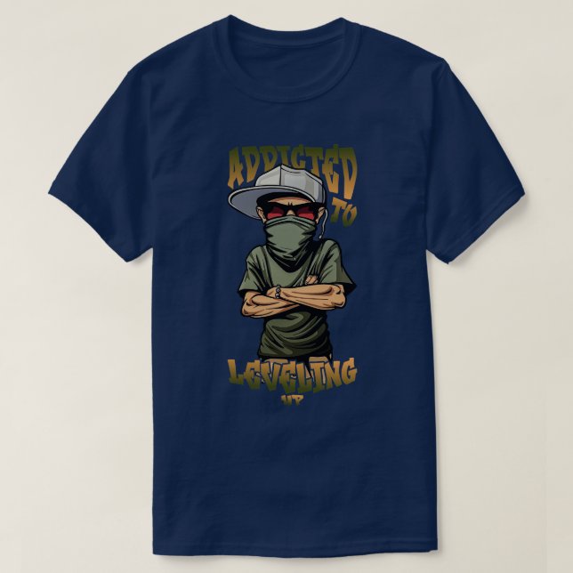 Addicted to Leveling Up T-Shirt (Design Front)