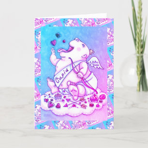 ADDICTED TO LOVE FUNNY BABY CUPID, CHOCOLATE CANDY HOLIDAY CARD