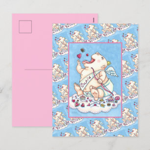 ADDICTED TO LOVE FUNNY BABY CUPID, CHOCOLATE CANDY HOLIDAY POSTCARD