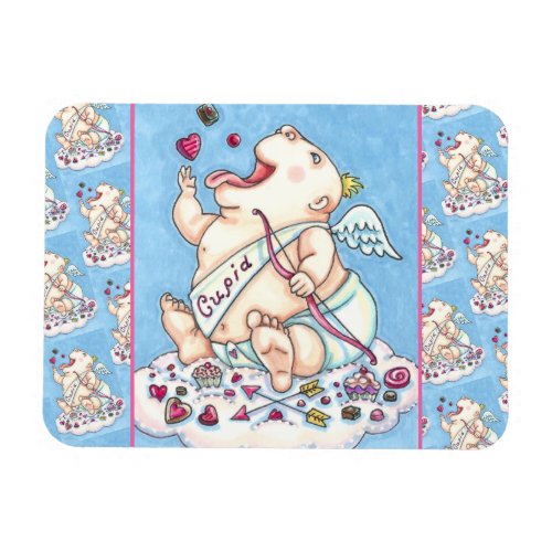 ADDICTED TO LOVE FUNNY BABY CUPID CHOCOLATE CANDY MAGNET