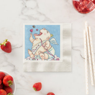 ADDICTED TO LOVE FUNNY BABY CUPID, CHOCOLATE CANDY NAPKINS