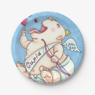 ADDICTED TO LOVE FUNNY BABY CUPID, CHOCOLATE CANDY PAPER PLATES