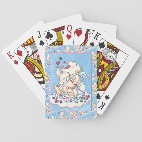 ADDICTED TO LOVE FUNNY BABY CUPID CHOCOLATE CANDY PLAYING CARDS