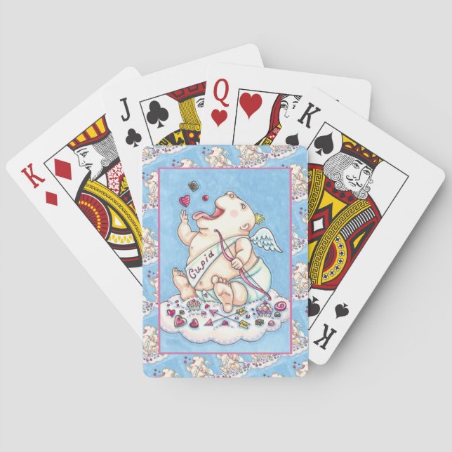 ADDICTED TO LOVE FUNNY BABY CUPID, CHOCOLATE CANDY POKER CARDS (Back)