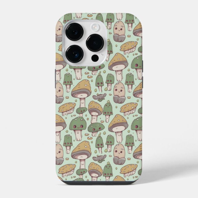 Addicted to Mushroom iPhone 14 Pro Case (Back)