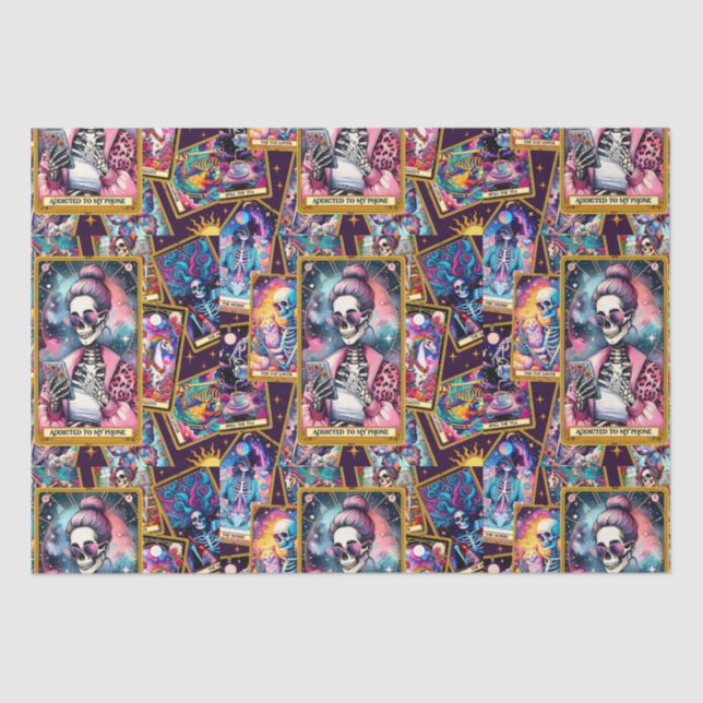 Addicted To My Phone Tarot Cards Tissue Paper (Front)