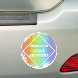 Addicted To My Recovery - NA Narcotics Anonymous Car Magnet