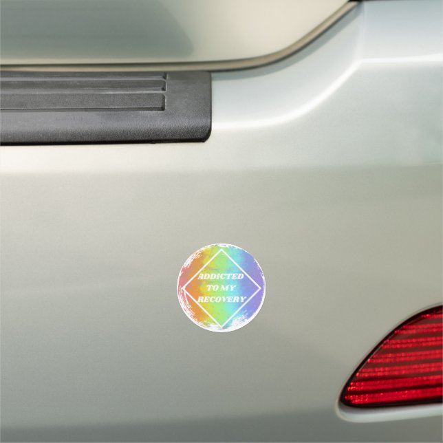 Addicted To My Recovery - NA Narcotics Anonymous Car Magnet (In Situ)