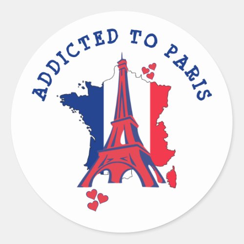 ADDICTED TO PARIS CLASSIC ROUND STICKER
