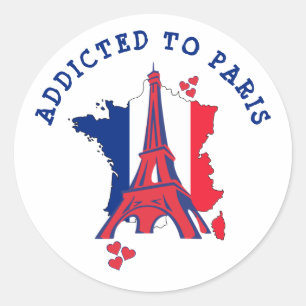ADDICTED TO PARIS CLASSIC ROUND STICKER