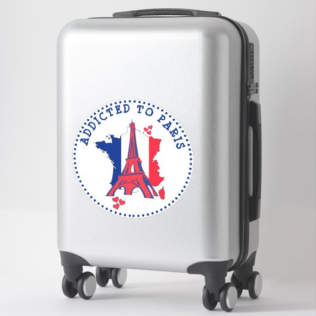 Addicted To Paris Eiffel Tower Sticker (Suitcase)