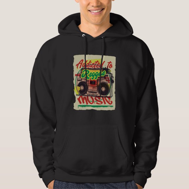 Addicted to Reggae Music Rastafari Religion Rastaf Hoodie (Front)