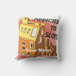 Addicted to Slots Throw Pillow