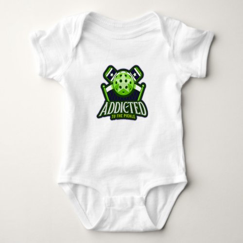 addicted to the pickle pickleball baby bodysuit