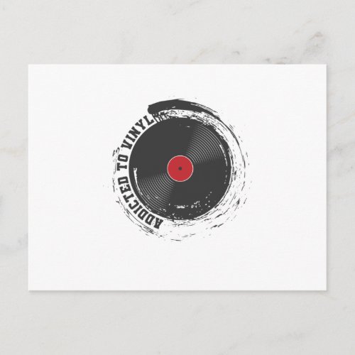 Addicted to Vinyl Schallplatte Musik Postcard