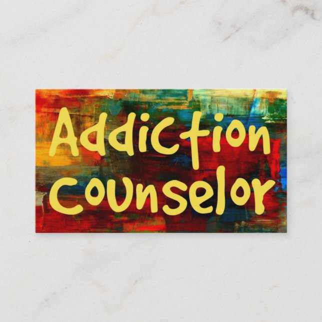 Addiction Counselor in Paint Business Card (Front)