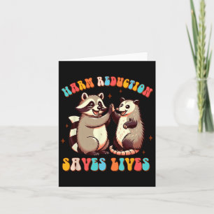 Addiction Counselor Racoon Opossum Harm Reduction Card