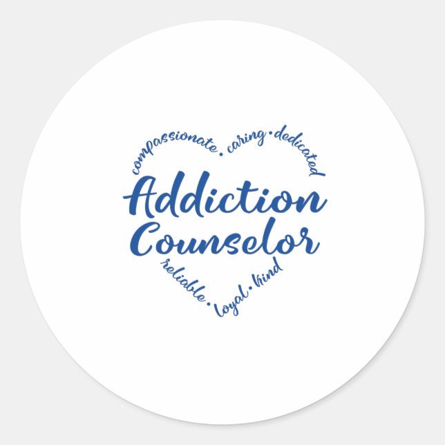 Addiction Counselor, Substance Abuse Classic Round Sticker (Front)
