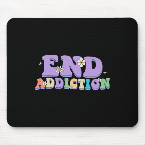 Addiction Groovy Happy Style Overdose Awareness  Mouse Pad