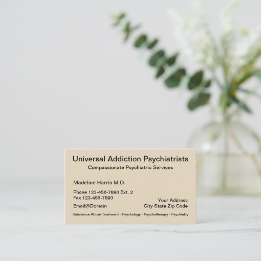 Addiction Psychiatrist Services Appointment Card Zazzle