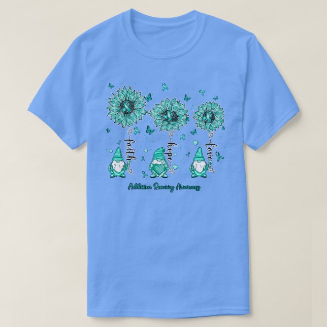 Addiction Recovery Awareness Awareness gnome faith T-Shirt (Design Front)