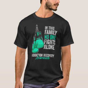 Addiction Recovery Awareness Month Gloves Teal Rib T-Shirt