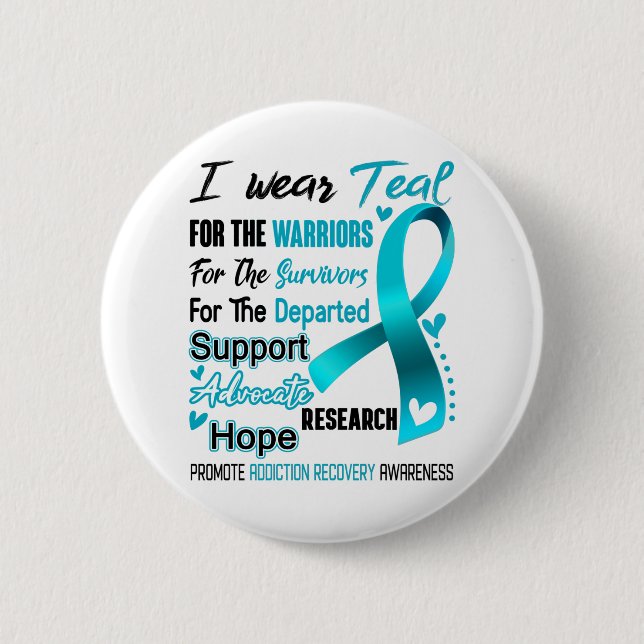 Addiction Recovery Awareness Month Ribbon Gifts Button (Front)