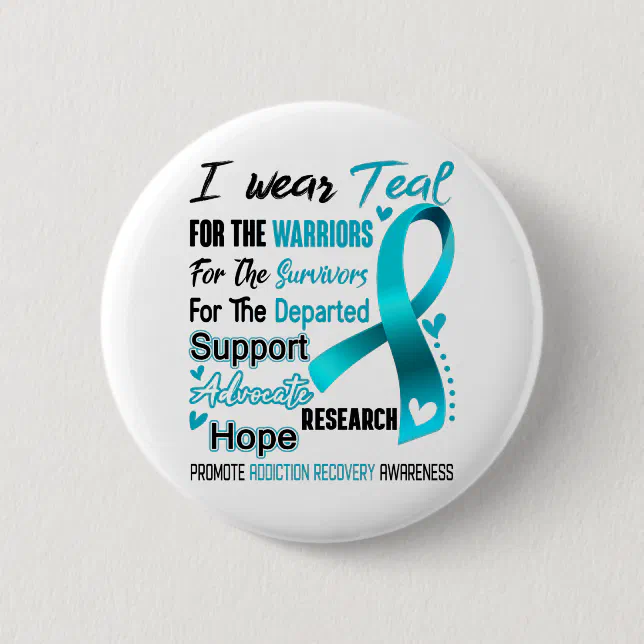 Addiction Recovery Awareness Month Ribbon Gifts Button | Zazzle