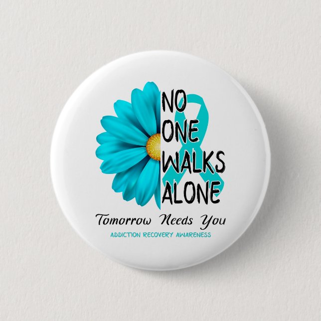 Addiction Recovery Awareness Month Ribbon Gifts Button (Front)