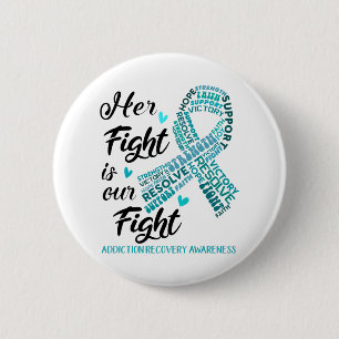Addiction Recovery Awareness Month Ribbon Gifts Button