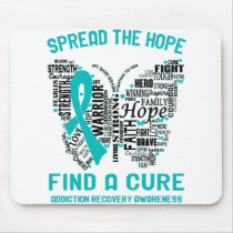 Addiction Recovery Awareness Month Ribbon Gifts Mouse Pad