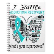 Addiction Recovery Awareness Month Ribbon Gifts Notebook