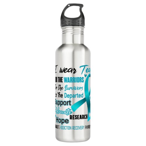 Addiction Recovery Awareness Month Ribbon Gifts Stainless Steel Water Bottle