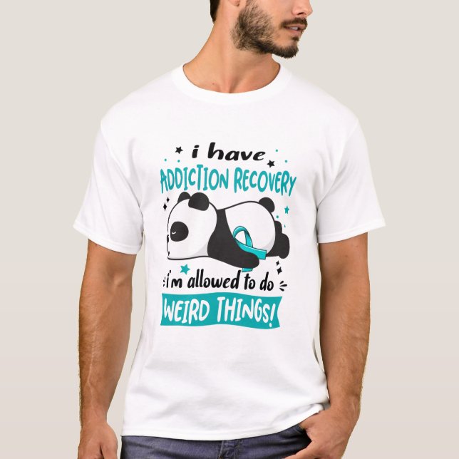 Addiction Recovery Awareness Month Ribbon Gifts T-Shirt (Front)