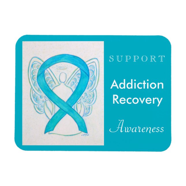 Addiction Recovery Awareness Ribbon Angel Magnet (Horizontal)