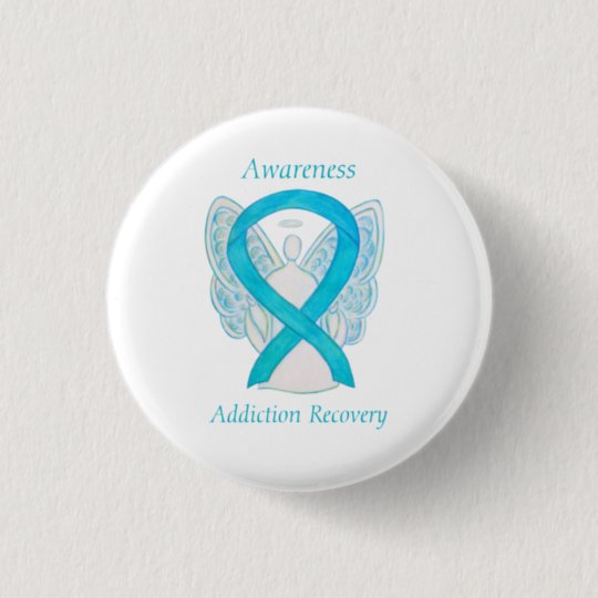 Addiction Recovery Awareness Ribbon Angel Pin 