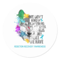 Addiction Recovery Awareness Ribbon Support Gifts Classic Round Sticker