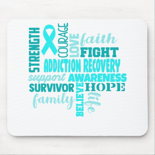 Addiction Recovery Awareness Ribbon Support Gifts Mouse Pad