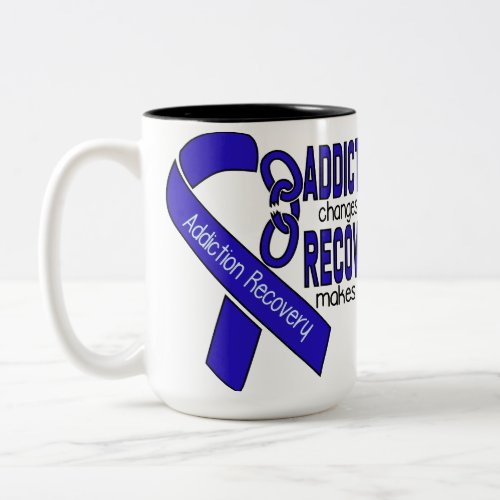 Addiction Recovery Sobriety  Two_Tone Coffee Mug