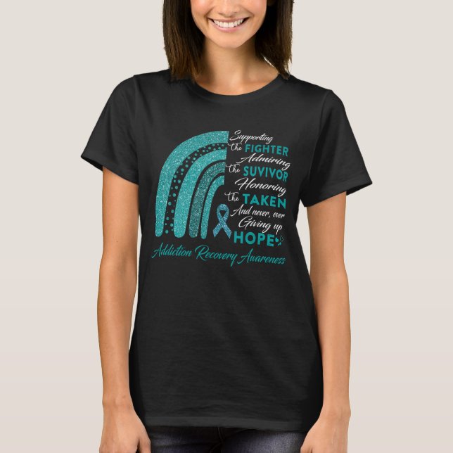 Addiction Recovery Warrior Supporting Fighter  T-Shirt (Front)