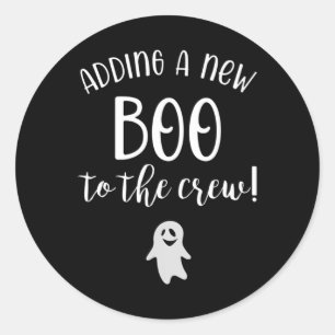 Adding A New Boo To The Crew Halloween Pregnancy Classic Round Sticker