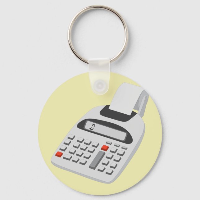Adding Machine - Vintage Accountant Technology Keychain (Front)