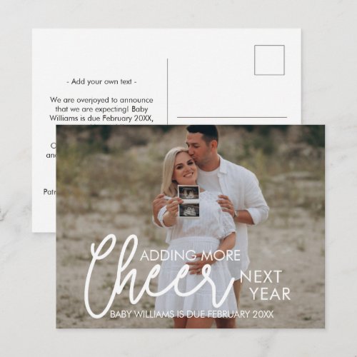 Adding More Cheer Next Year Pregnancy Christmas Holiday Postcard